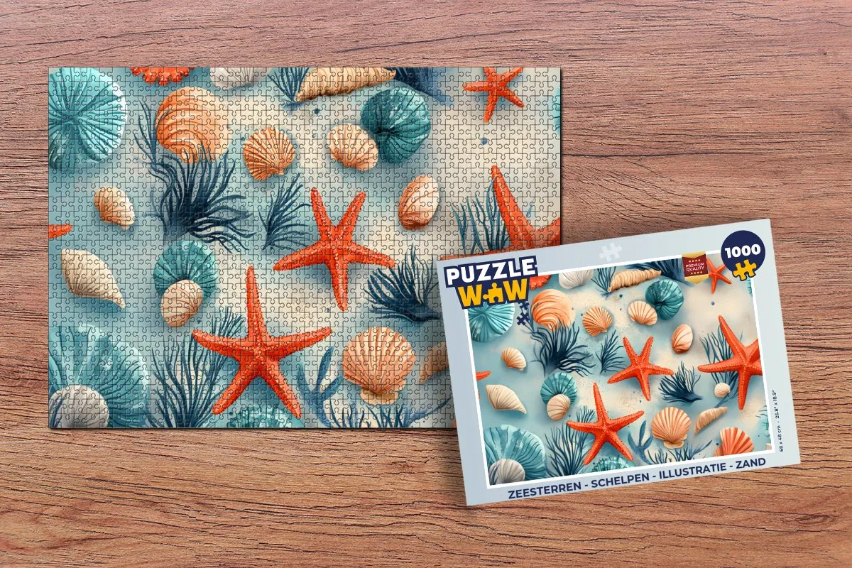 PuzzleWow Zeesterren & Schelpen Legpuzzel 1000 Stuks