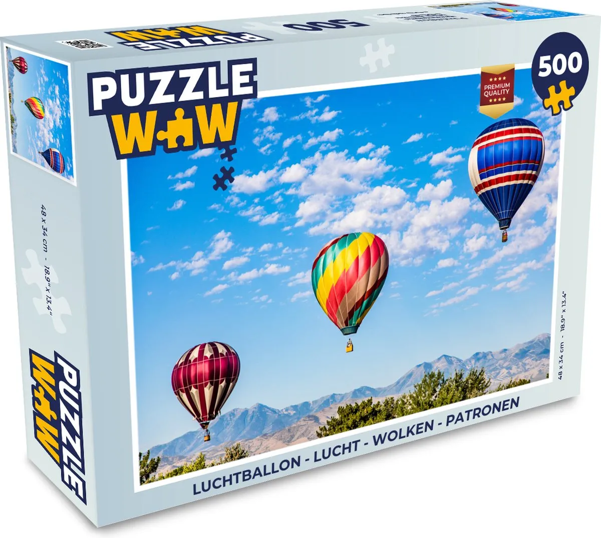 PuzzleWow Luchtballon Wolken Patronen Legpuzzel 500 Stuks