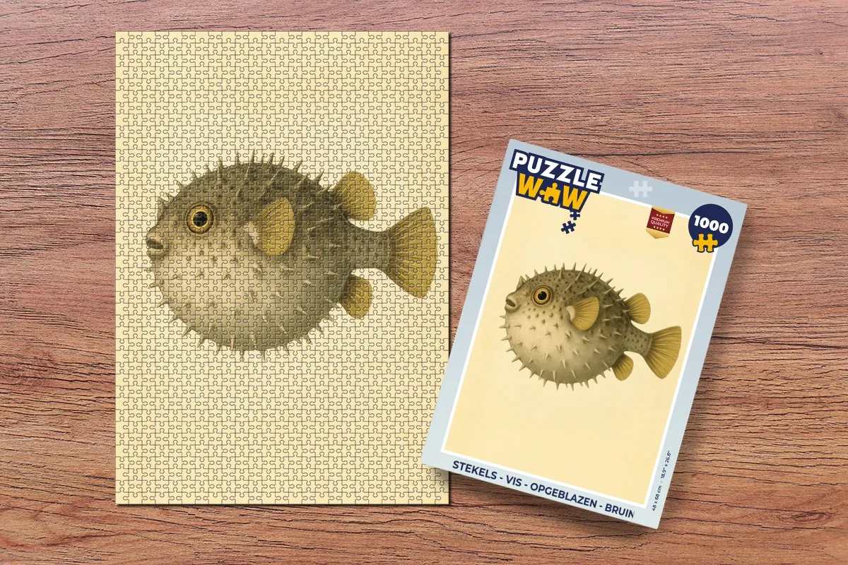 PuzzleWow Stekels Vis Legpuzzel 1000 Stuks - Bruin