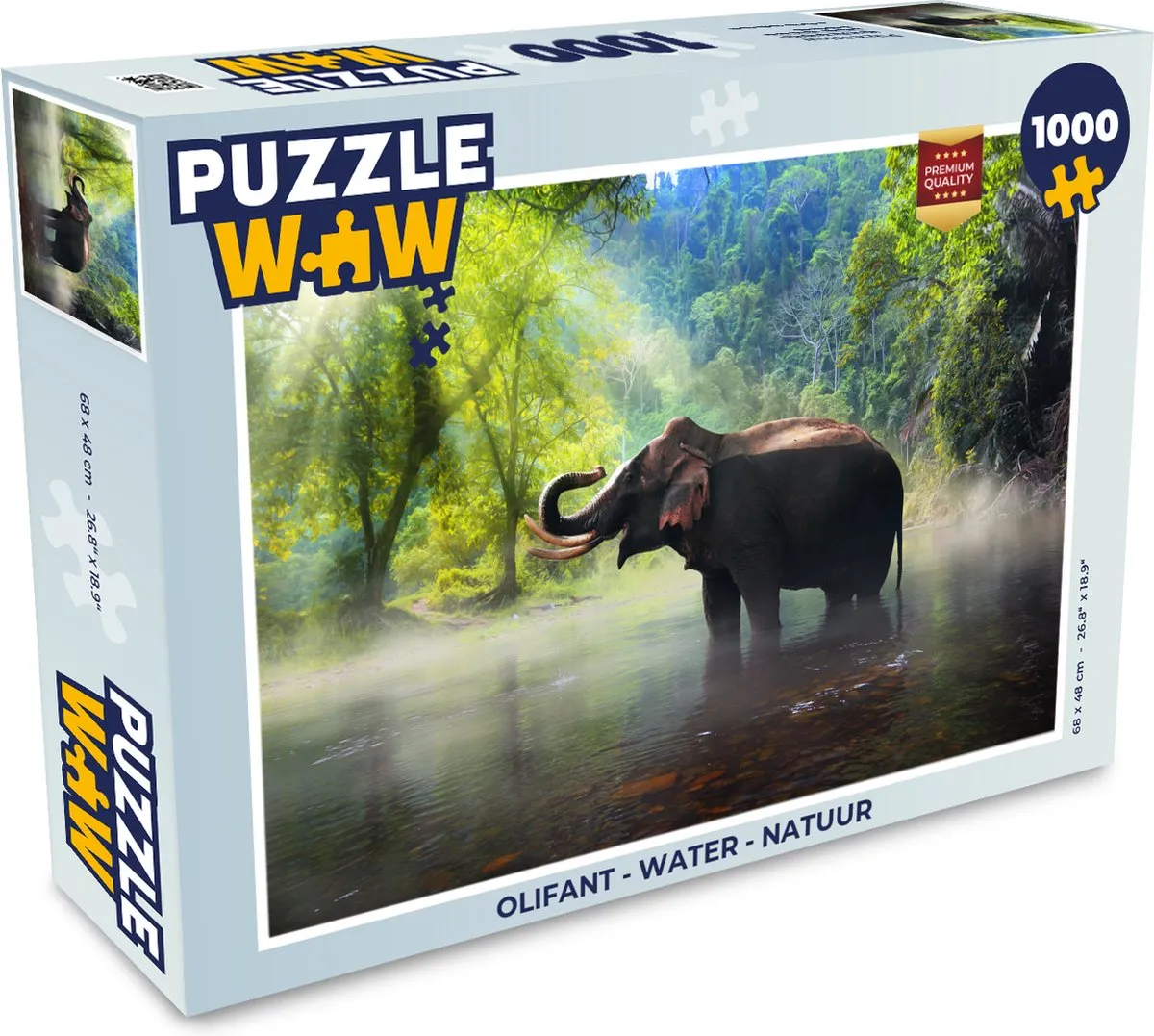PuzzleWow Legpuzzel Olifant 1000 Stuks
