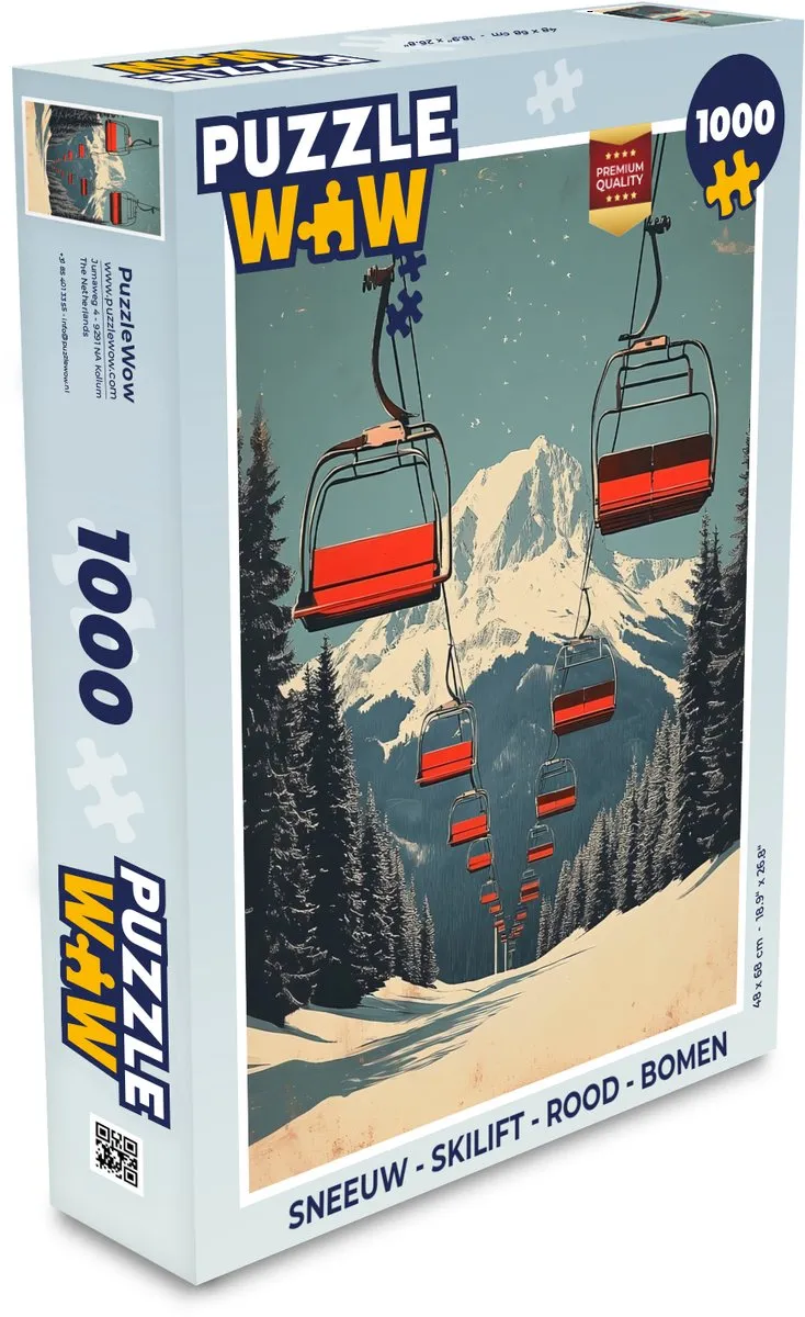 PuzzleWow Skilift Legpuzzel 1000 Stuks
