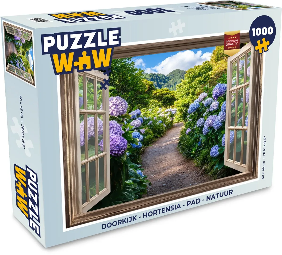 PuzzleWow Hortensia Pad Legpuzzel 1000 Stuks