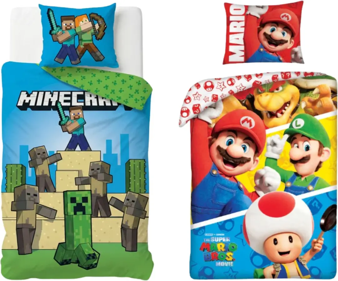 Minecraft Super Mario Dekbedovertrekset Eenpersoons