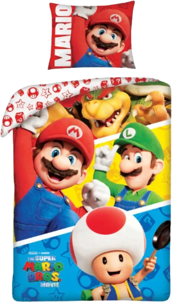 Minecraft Super Mario Dekbedovertrekset Eenpersoons - Meerkleurig - afbeelding 3 van 3