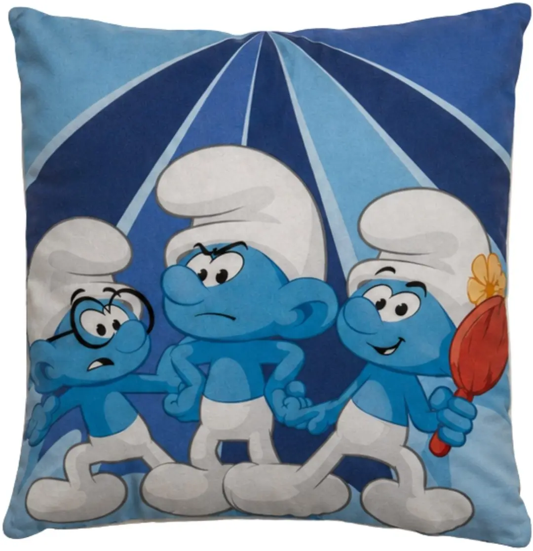 De Smurfen Slaapkamerset - Blauw Kussen & Fleece Deken - afbeelding 3 van 5