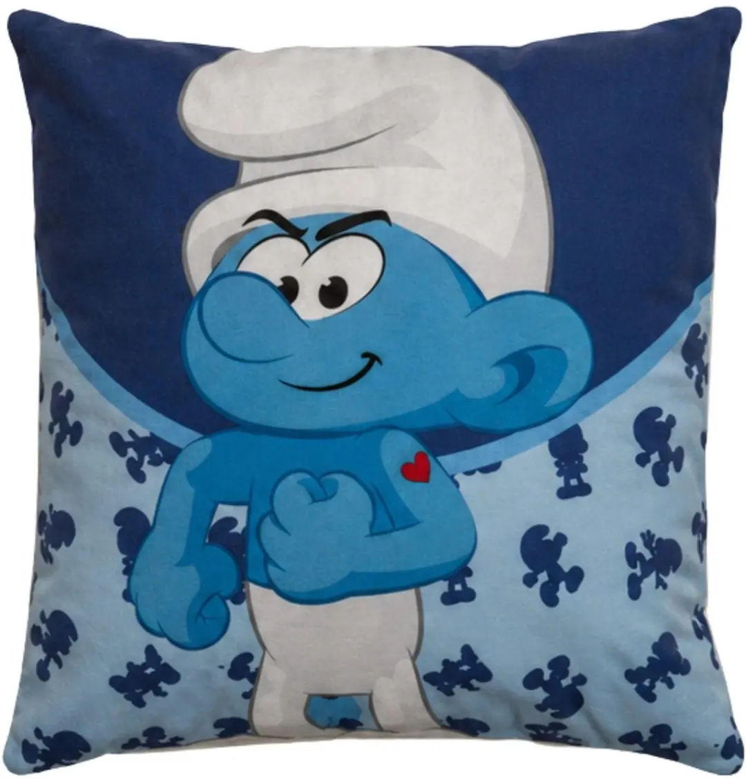 De Smurfen Slaapkamerset - Blauw Kussen & Fleece Deken - afbeelding 4 van 5