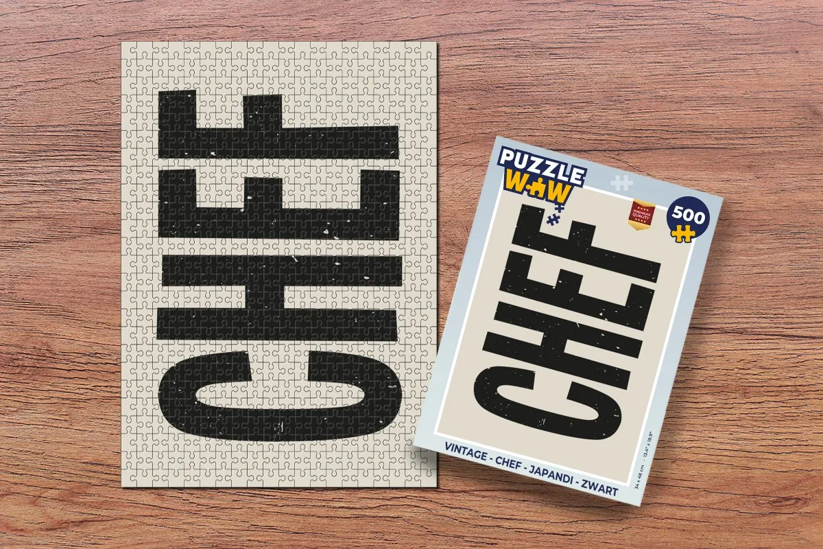 PuzzleWow Vintage Chef Legpuzzel 500 Stuks - Zwart