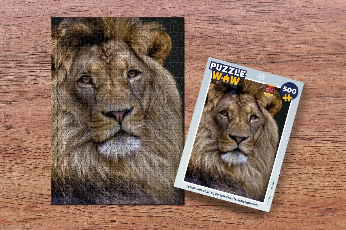 PuzzleWow Leeuw Portret Legpuzzel 500 Stuks - Multicolor