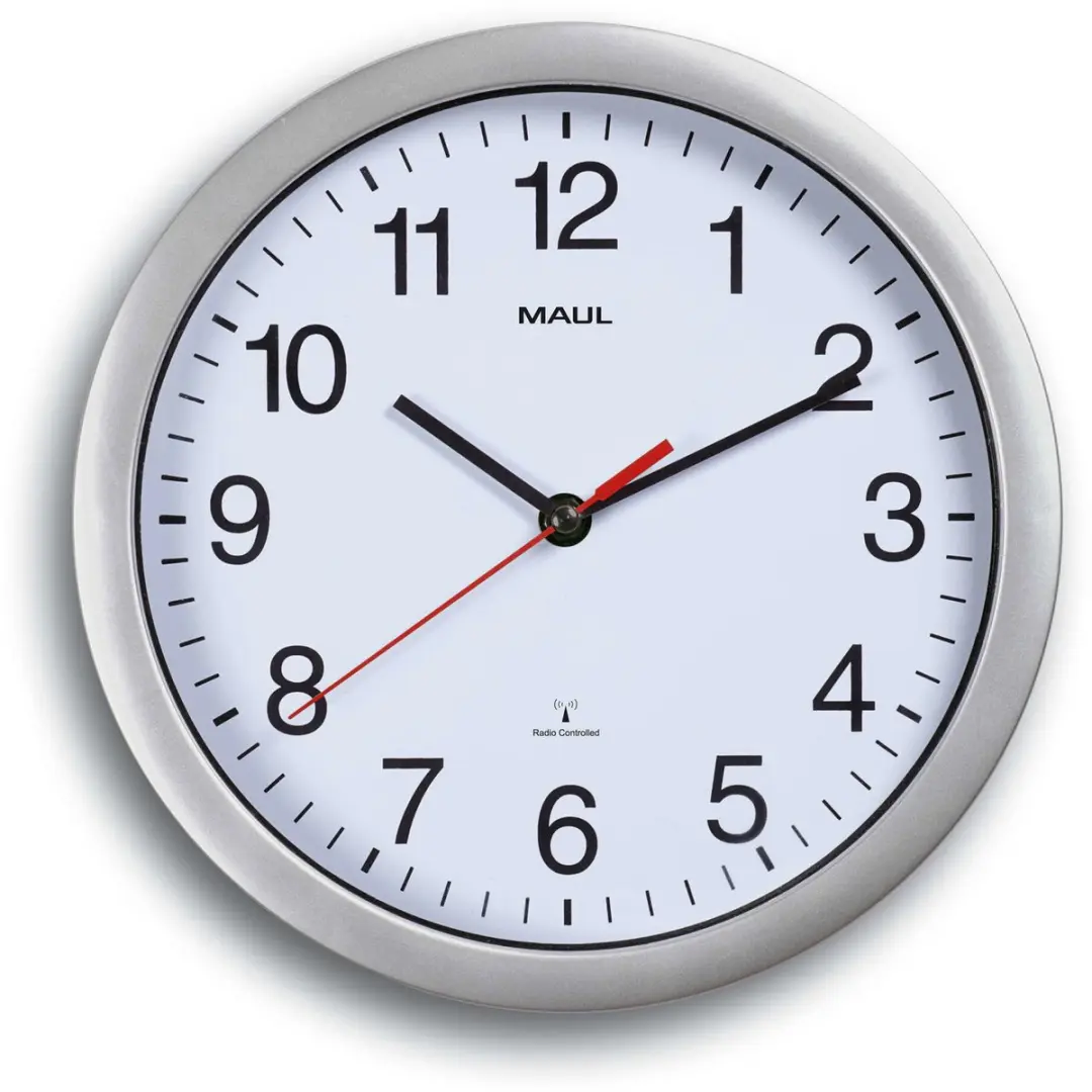 MAUL Wandklok MAULrun Ø25cm Radiogestuurd - Zilver - afbeelding 2 van 6