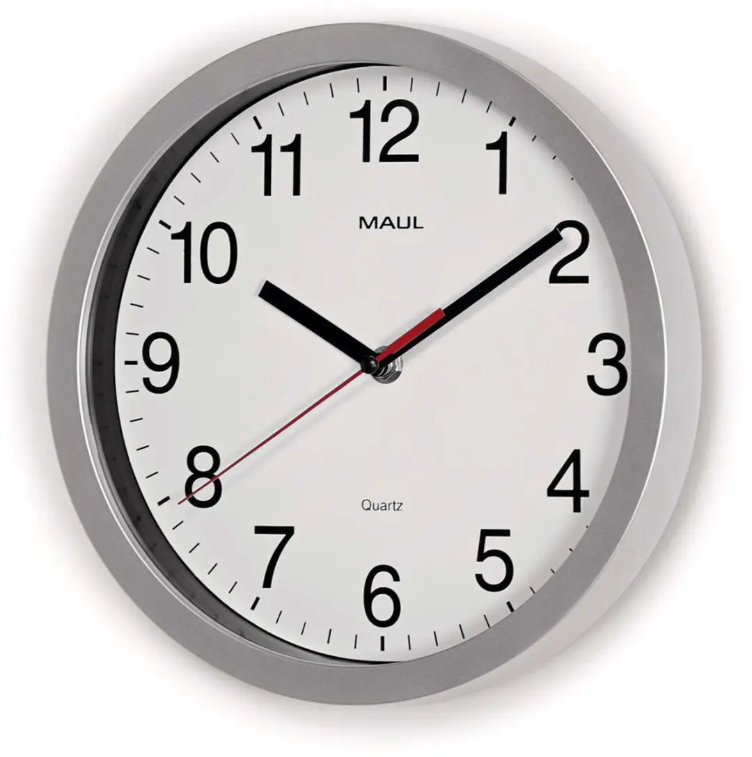 MAUL Wandklok MAULrun Ø25cm - Zilver - afbeelding 6 van 6