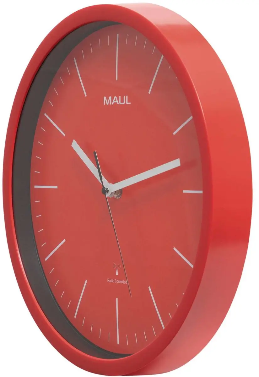 MAULjump Wandklok 30RC - Rood - Ø 31cm - afbeelding 4 van 6