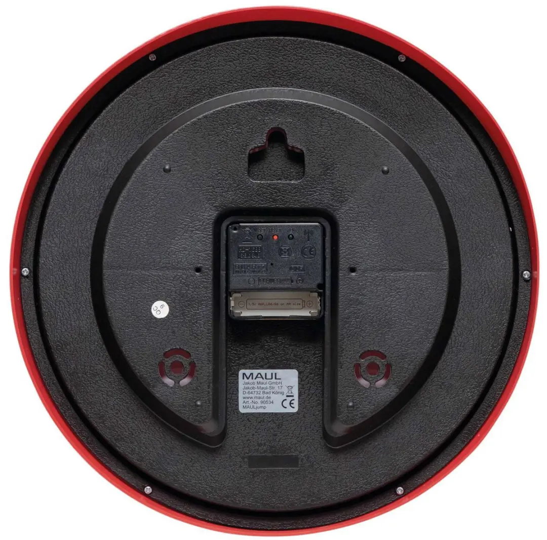 MAULjump Wandklok 30RC - Rood - Ø 31cm - afbeelding 5 van 6