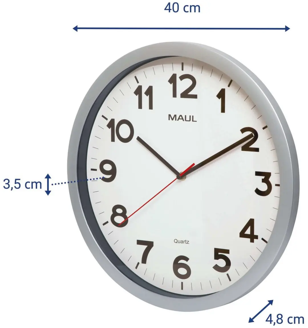 MAULstep Wandklok 40cm - Zilver - afbeelding 2 van 4