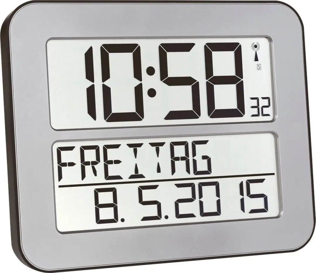 TFA Dostmann 60.4512.54 Digitaal Klok - Zendergestuurd - Zilverkleurig - afbeelding 4 van 6