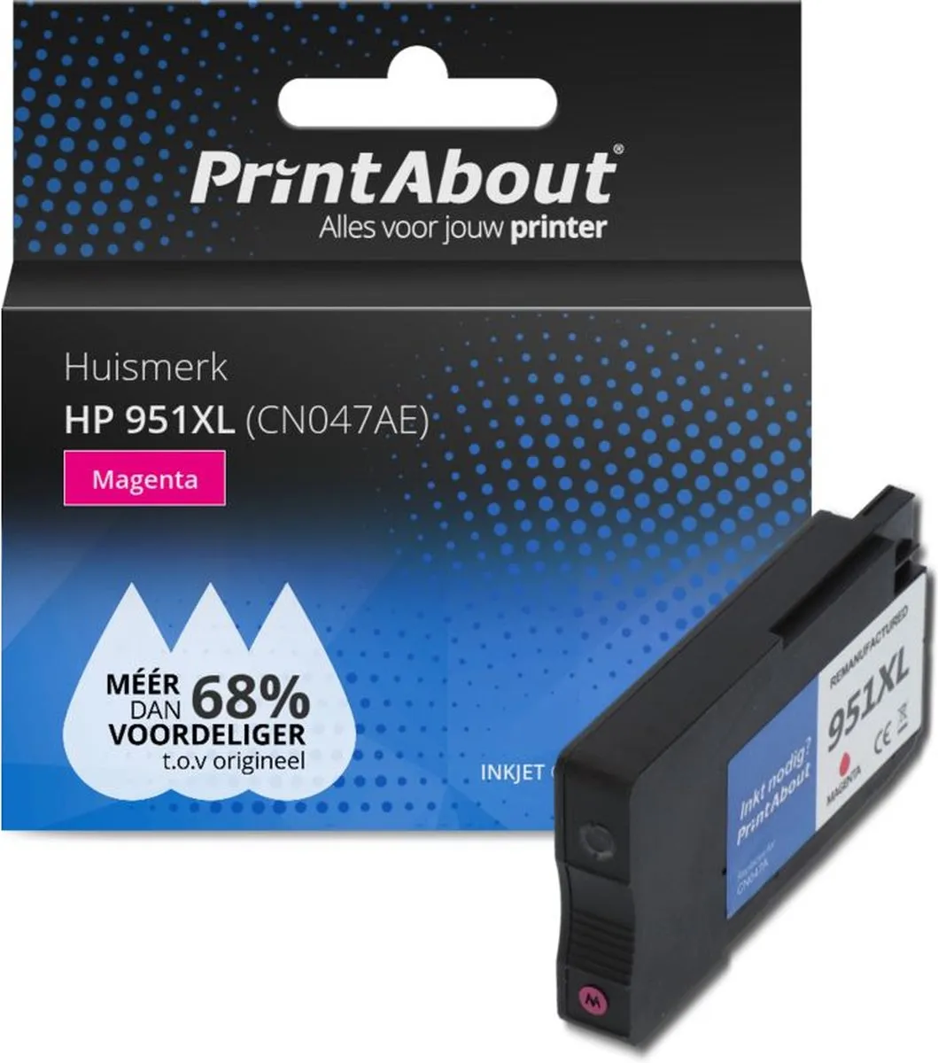 PrintAbout HP 951XL Inktcartridge Magenta - 1700 Pagina's
