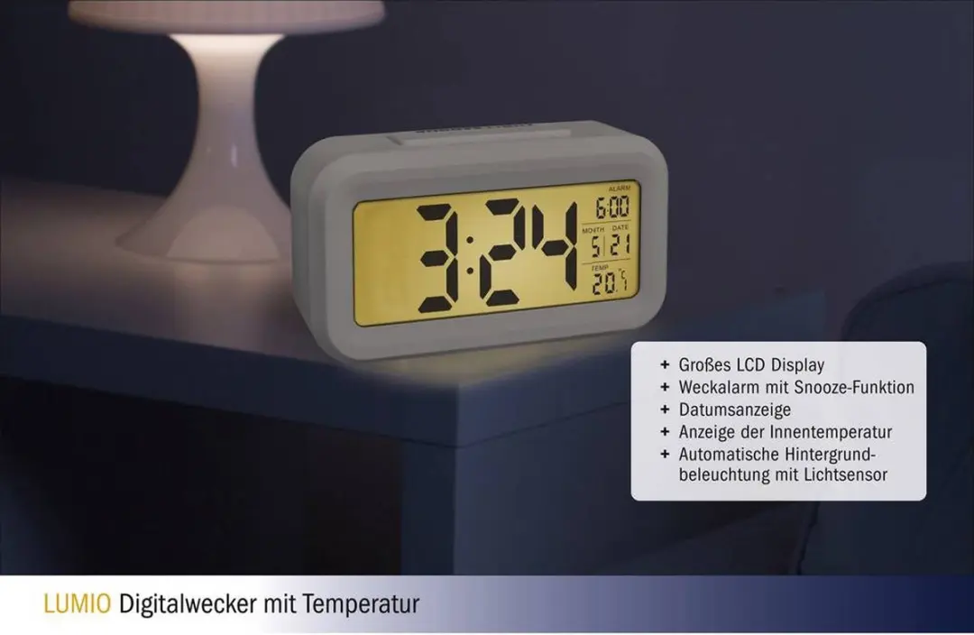 TFA Dostmann 60.2018.02 Digitaal Wekker - Thermometer - Wit - afbeelding 3 van 3