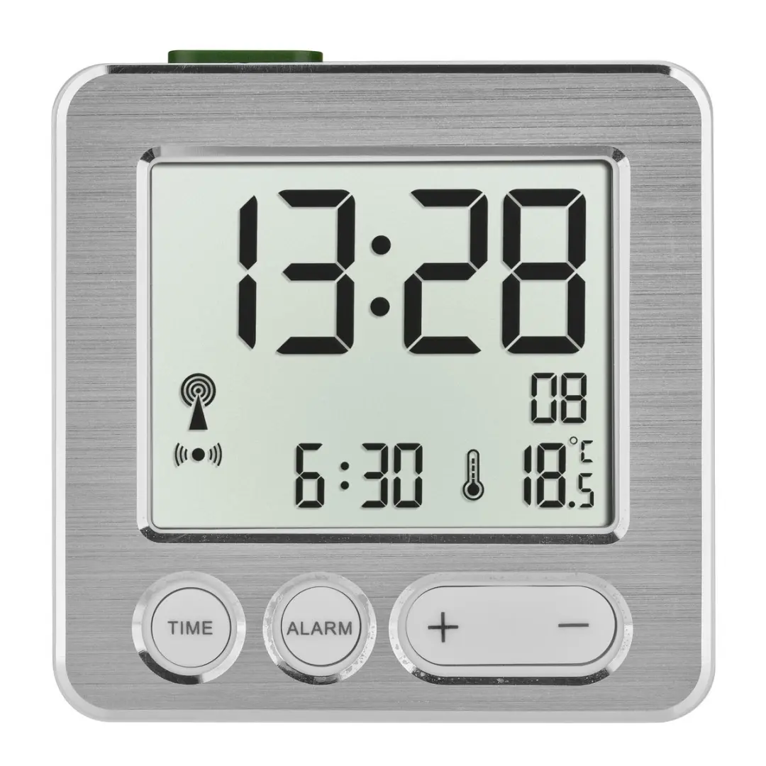 TFA Dostmann Reiswekker - Zilver - 7cm - Atoomklok - afbeelding 3 van 6