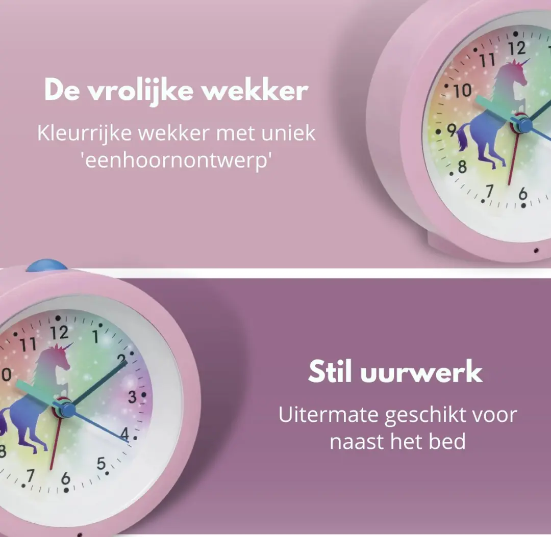 TFA Dostmann Kinderwekker Einhorn - Roze/Multikleur - 1,5V - afbeelding 3 van 6