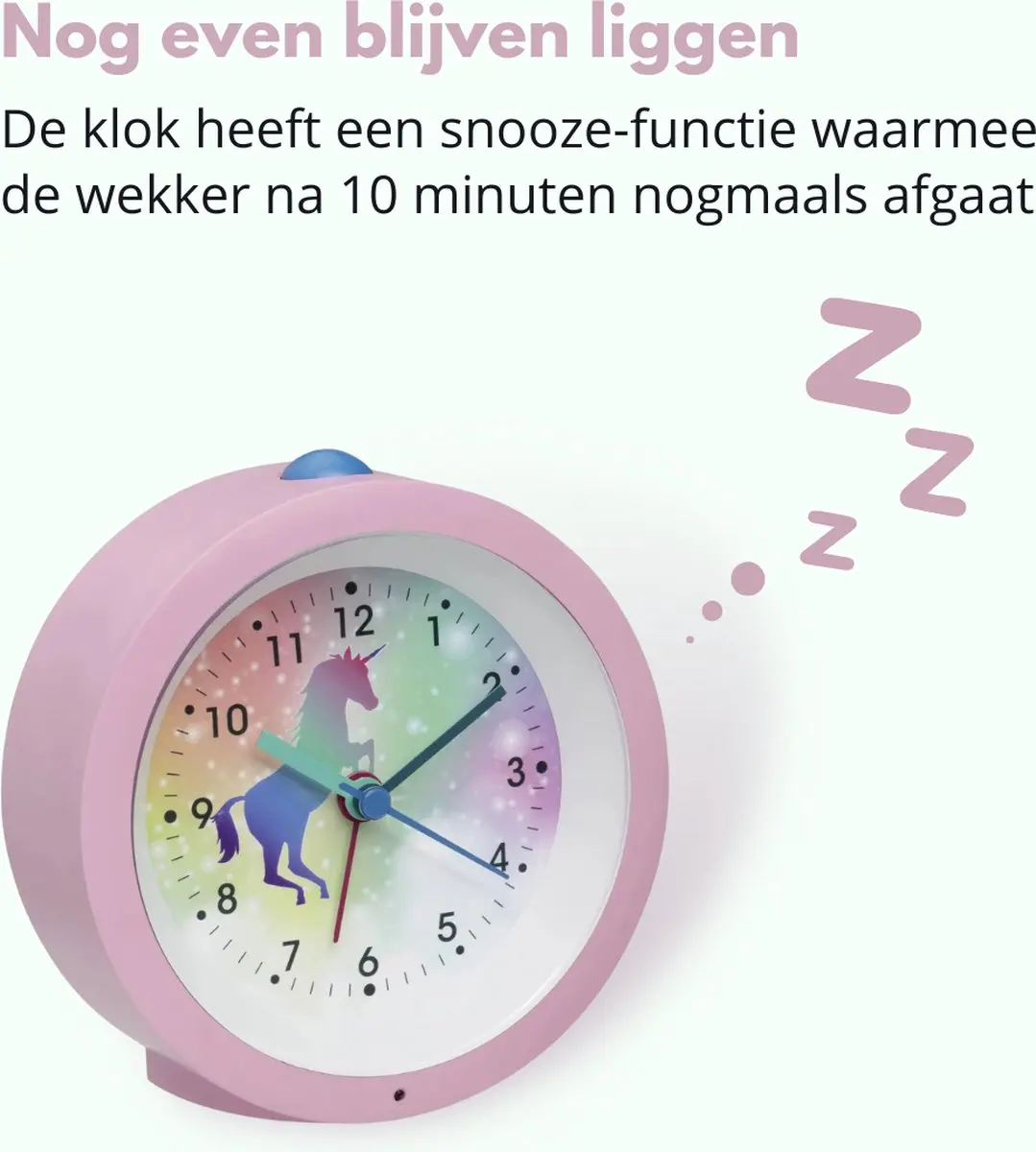 TFA Dostmann Kinderwekker Einhorn - Roze/Multikleur - 1,5V - afbeelding 6 van 6