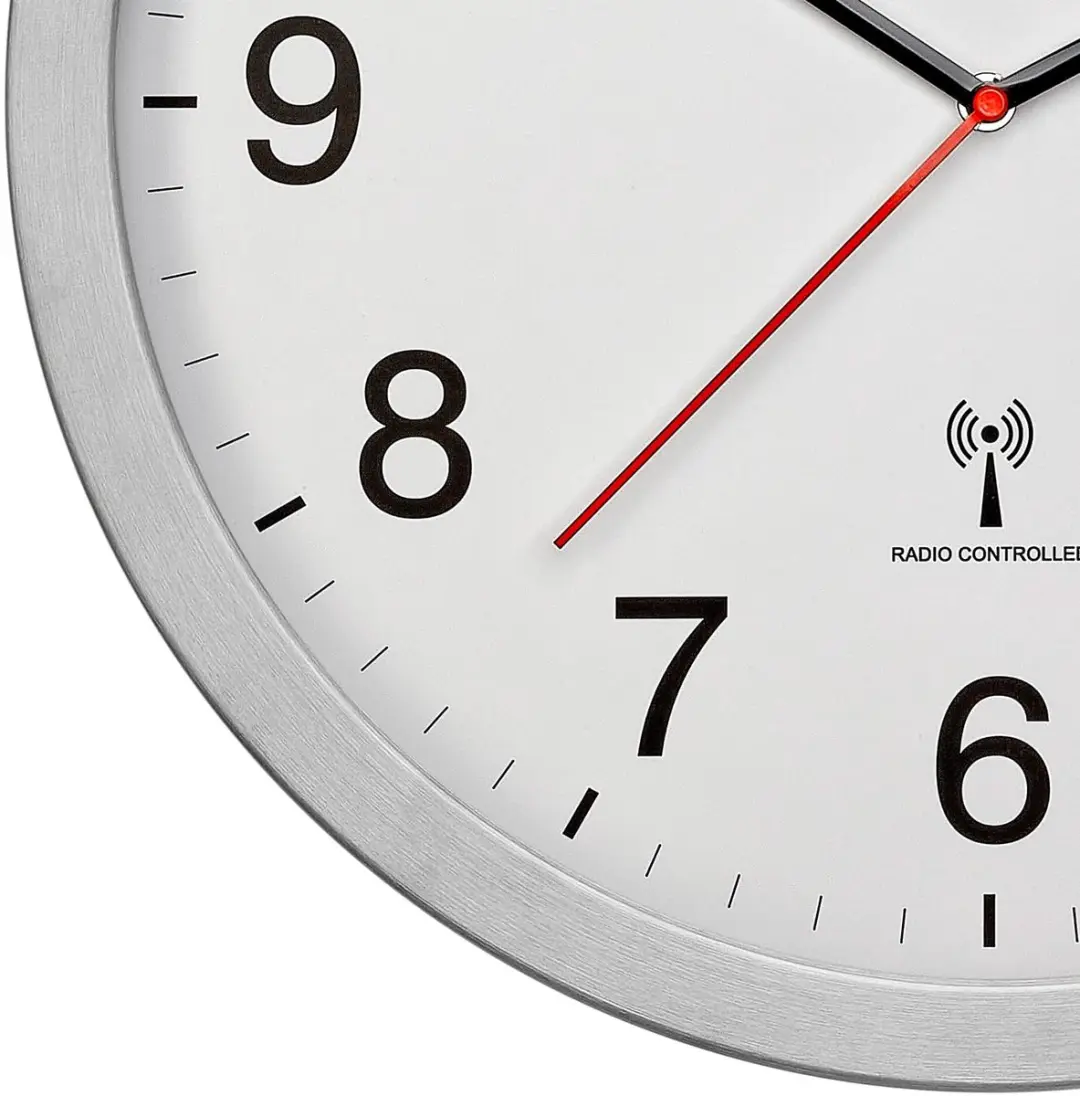 TFA Dostmann Tijdsein Wandklok XL - 40cm - Leer - afbeelding 5 van 5