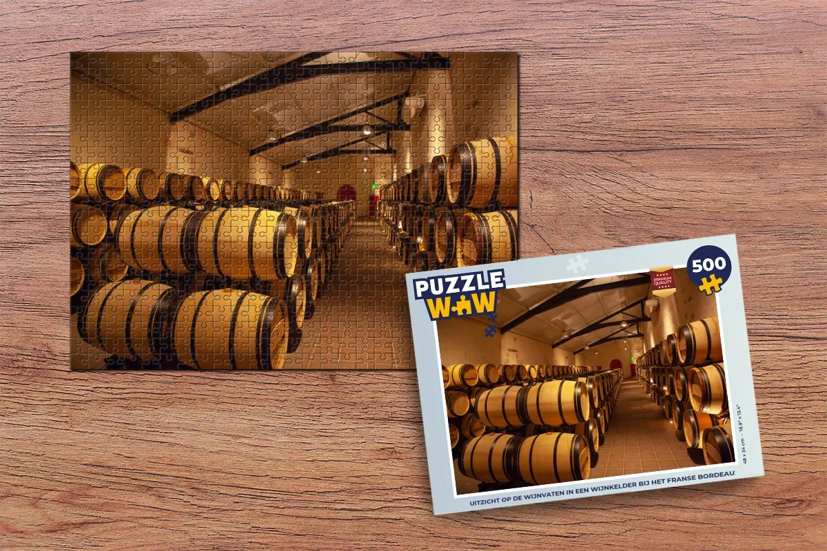 PuzzleWow Bordeaux Wijnkelder Legpuzzel 500 Stuks - Multicolor