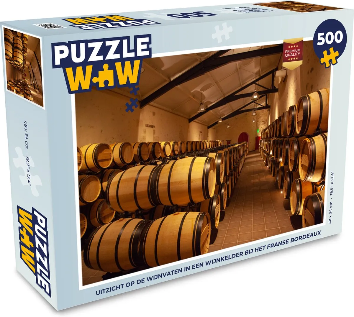 PuzzleWow Bordeaux Wijnkelder Legpuzzel 500 Stuks