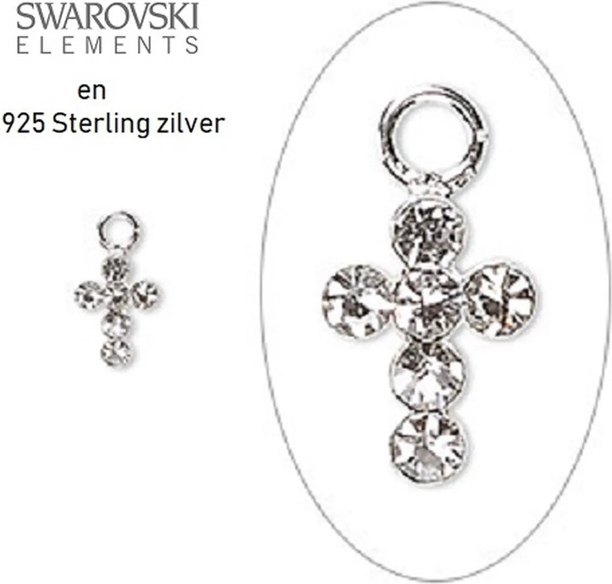 Swarovski Sterling Zilver Bedeltjes 7x5mm