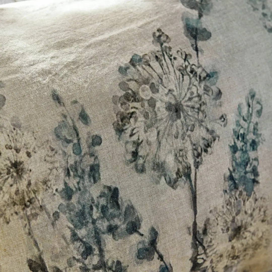 Loberon Kussenhoes Lusse - beige/blauw - afbeelding 4 van 5