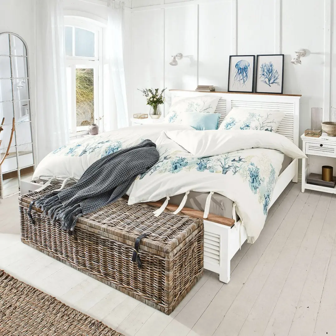 Loberon Dekbedovertrekset Grosmagny Eenpersoons - Crème/Blauw - afbeelding 5 van 5