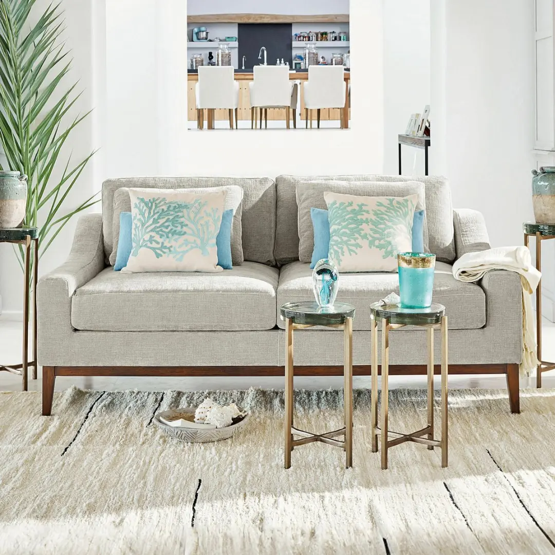 Loberon Kussenhoes Set 3 Stuks - Turquoise/Beige - afbeelding 3 van 6