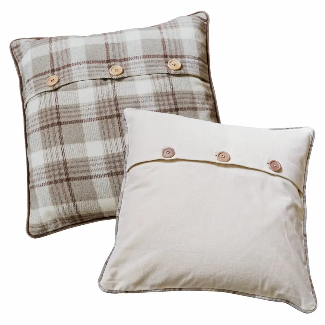 Loberon Kussenhoes set 2 Stuks - bruin/crème - afbeelding 6 van 6