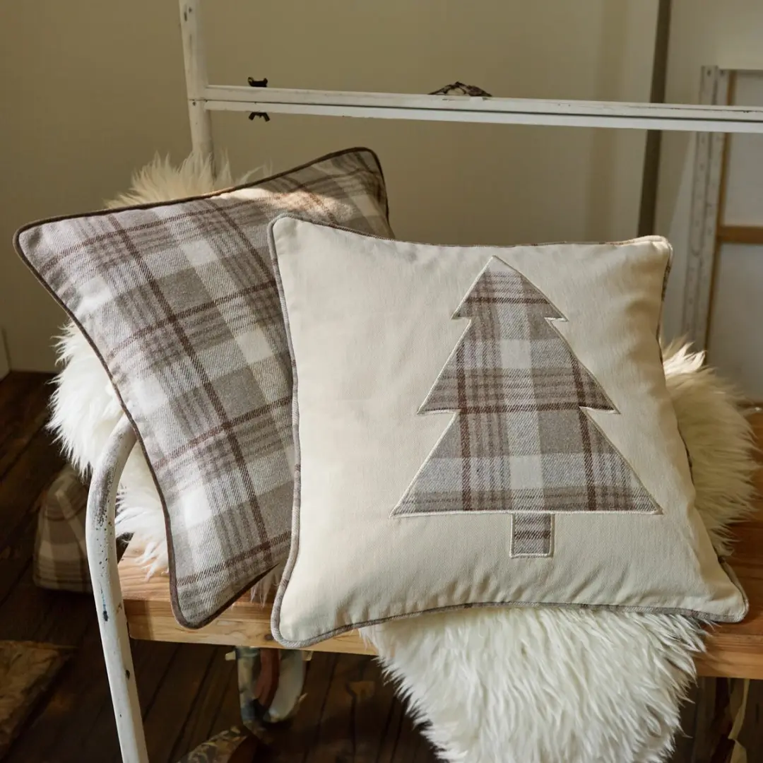 Loberon Kussenhoes set 2 Stuks - bruin/crème - afbeelding 3 van 6