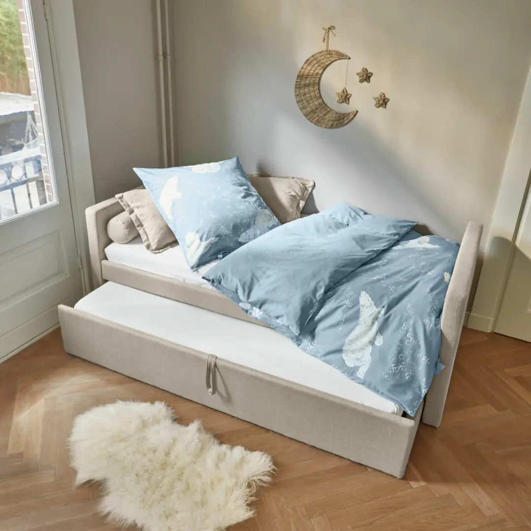 Loberon Hugo Dekbedovertrekset - Eenpersoons - Blauw - afbeelding 4 van 6