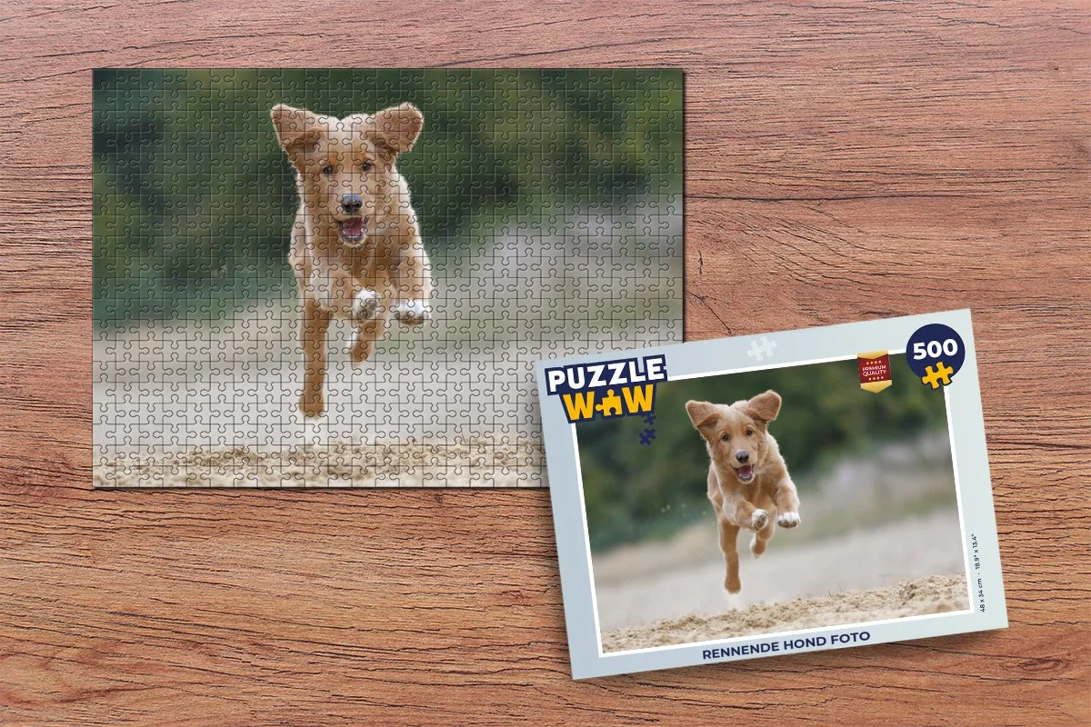 PuzzleWow Legpuzzel Rennende Hond 500 Stuks - Multicolor