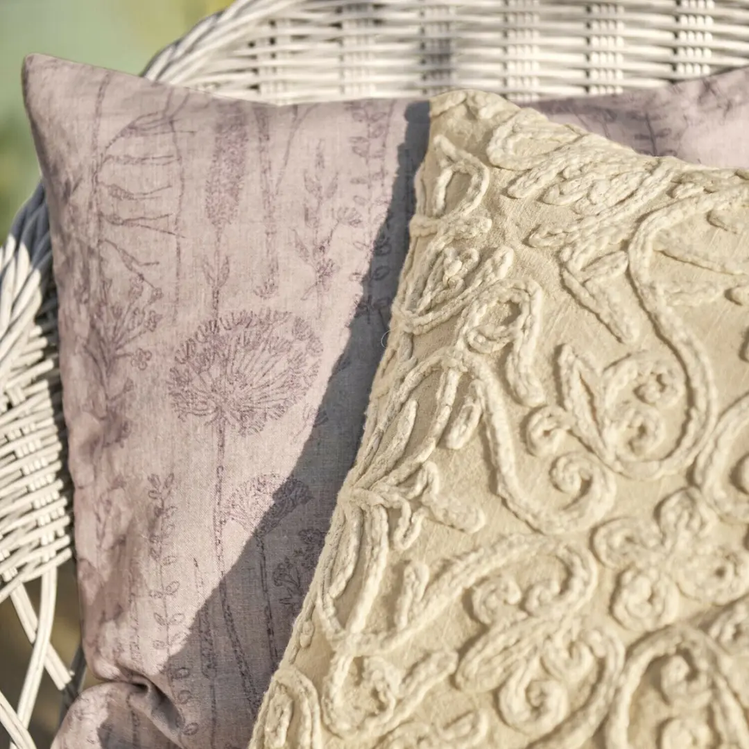 Loberon Kussenhoes Floraine Beige - 2 Stuks - afbeelding 3 van 4