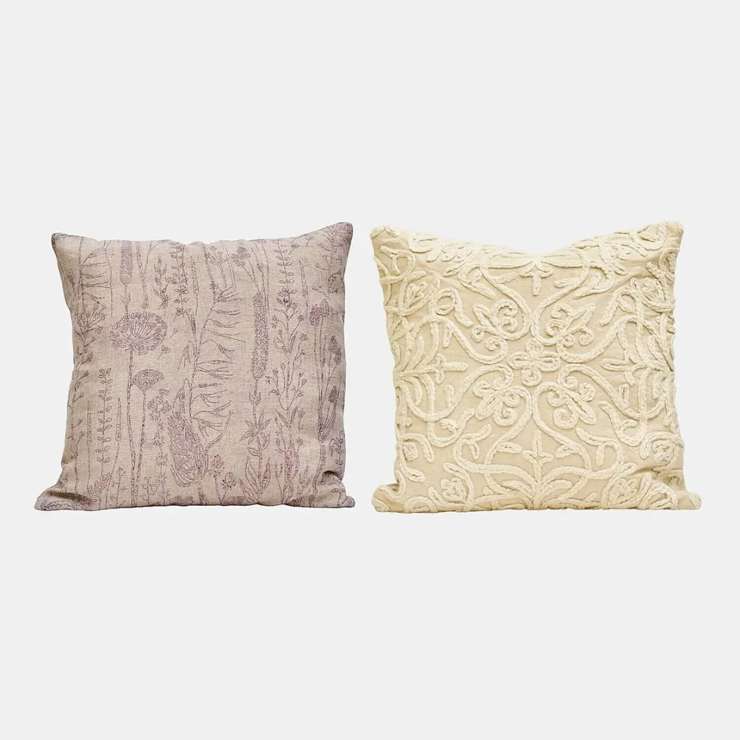 Loberon Kussenhoes Floraine Beige