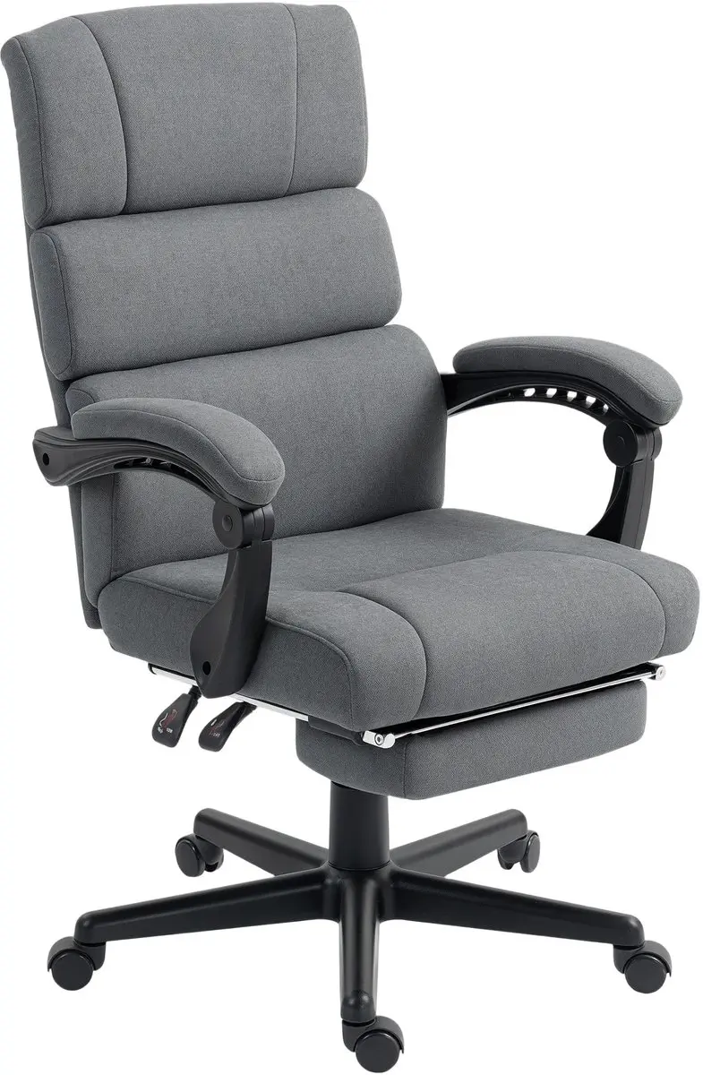 HOMCOM Bureaustoel Polyester 68,5L x 56B x 105-115H cm Donkergrijs
