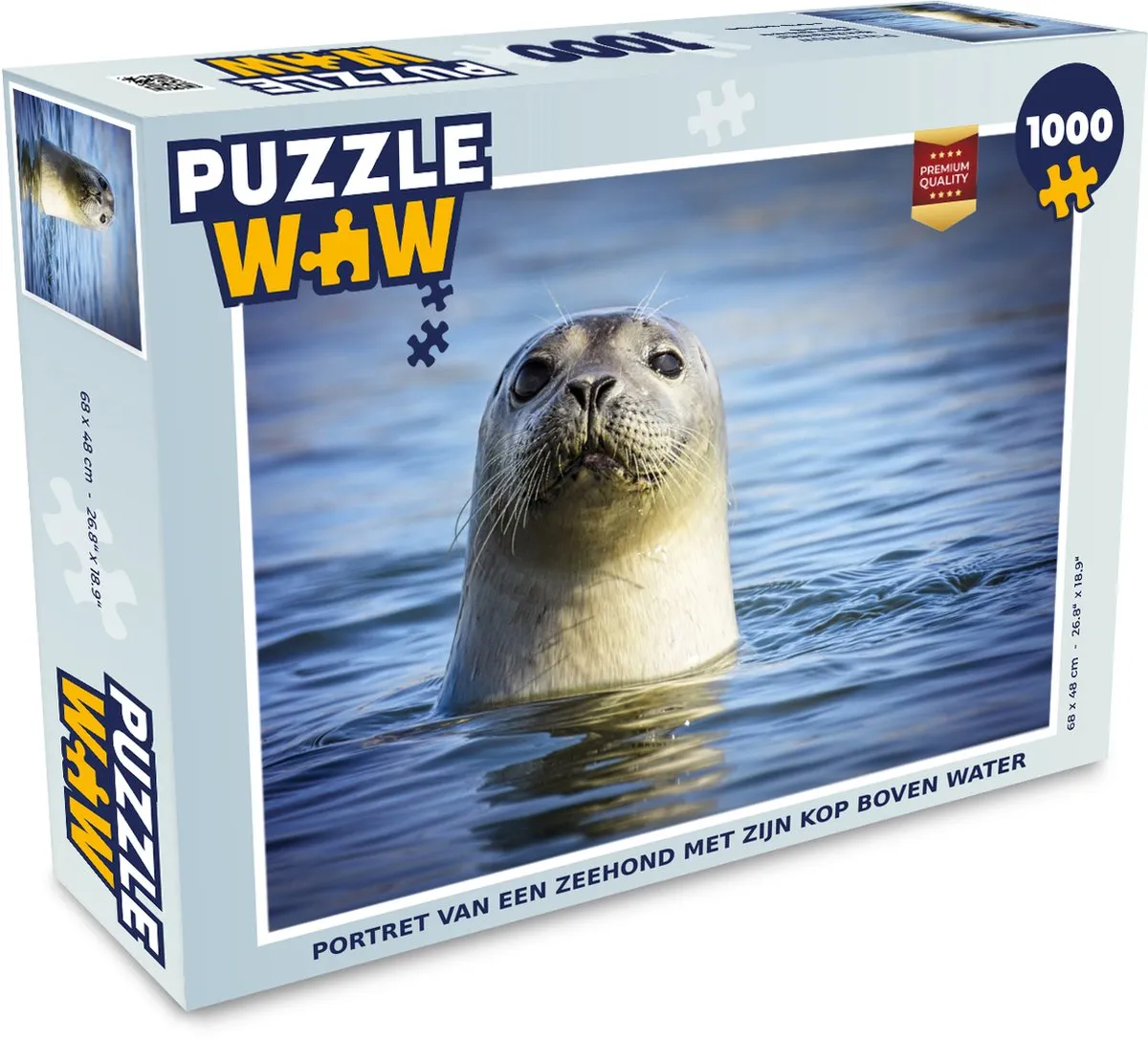 PuzzleWow Zeehond Portret Legpuzzel 1000 Stuks - Multicolor