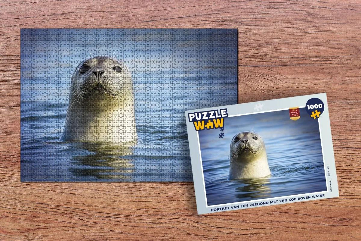 PuzzleWow Zeehond Portret Legpuzzel 1000 Stuks - Multicolor