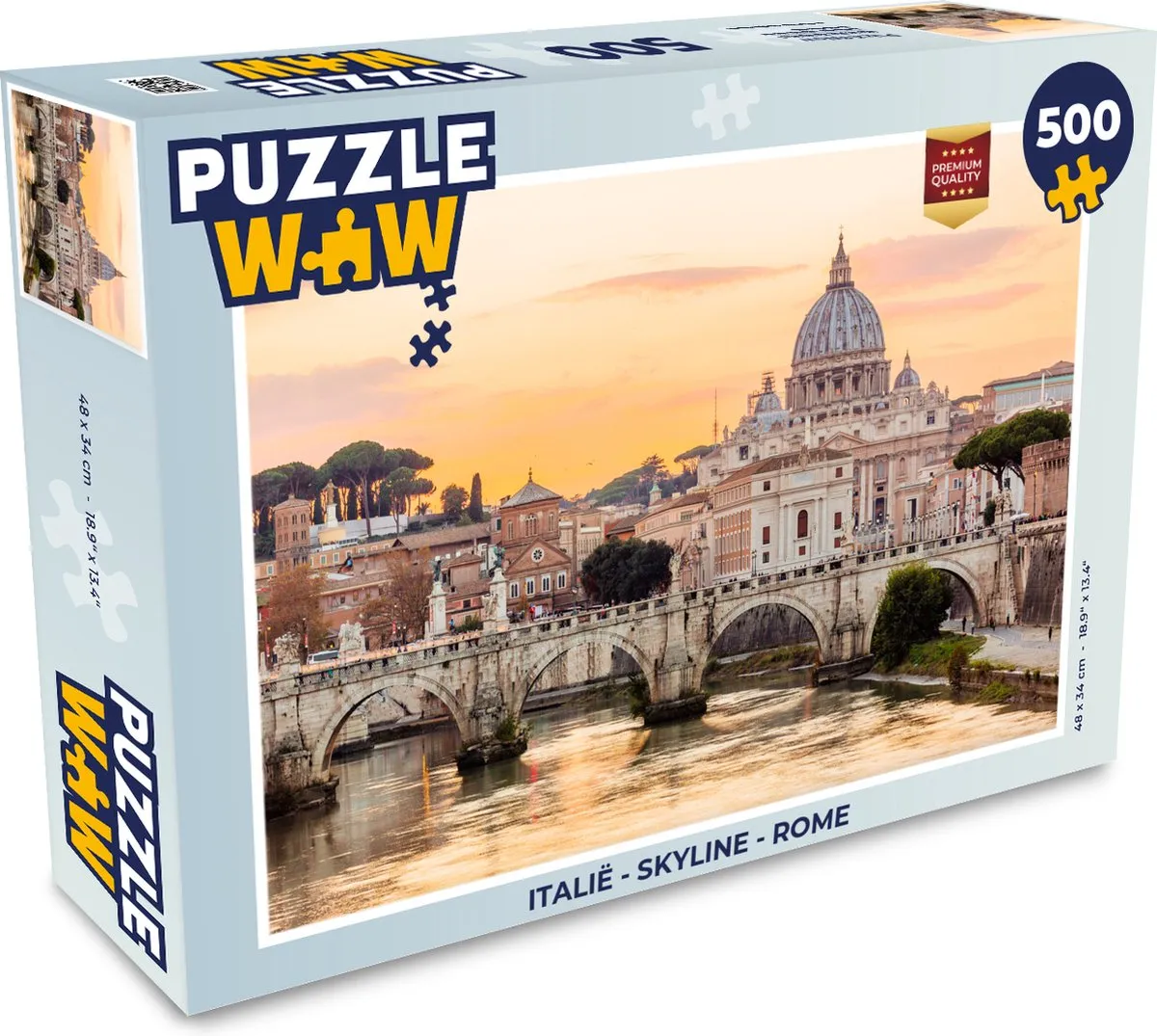 PuzzleWow Italië Skyline Rome Legpuzzel 500 Stuks - Multicolor