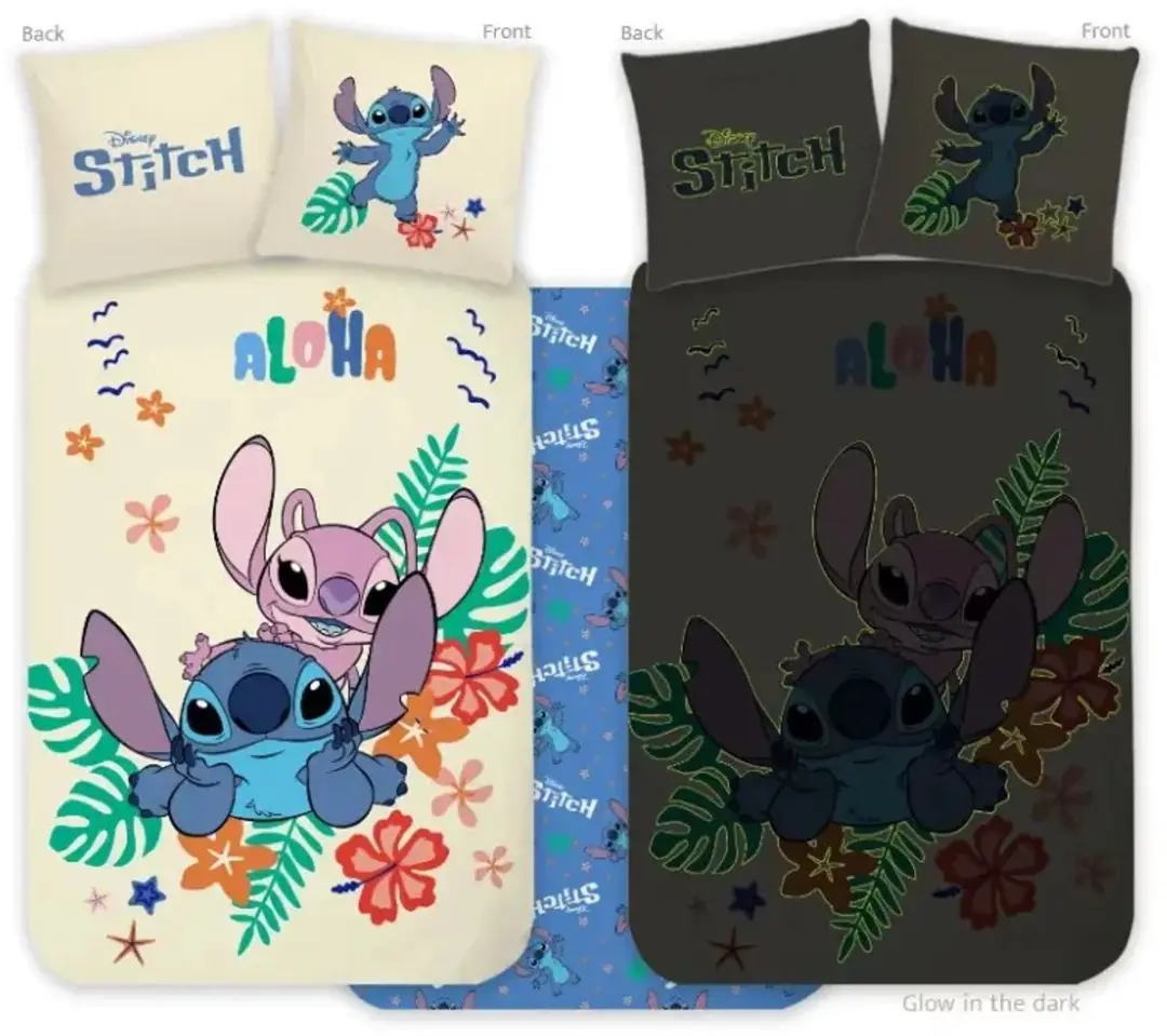 Glow in the Dark Lilo Stitch Dekbedovertrek