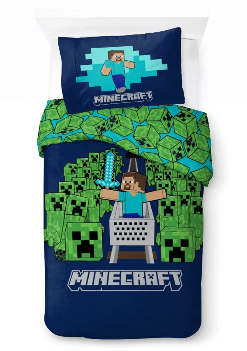 Minecraft Game Over Creepers beddenset 140×200 cm, 70×90 cm