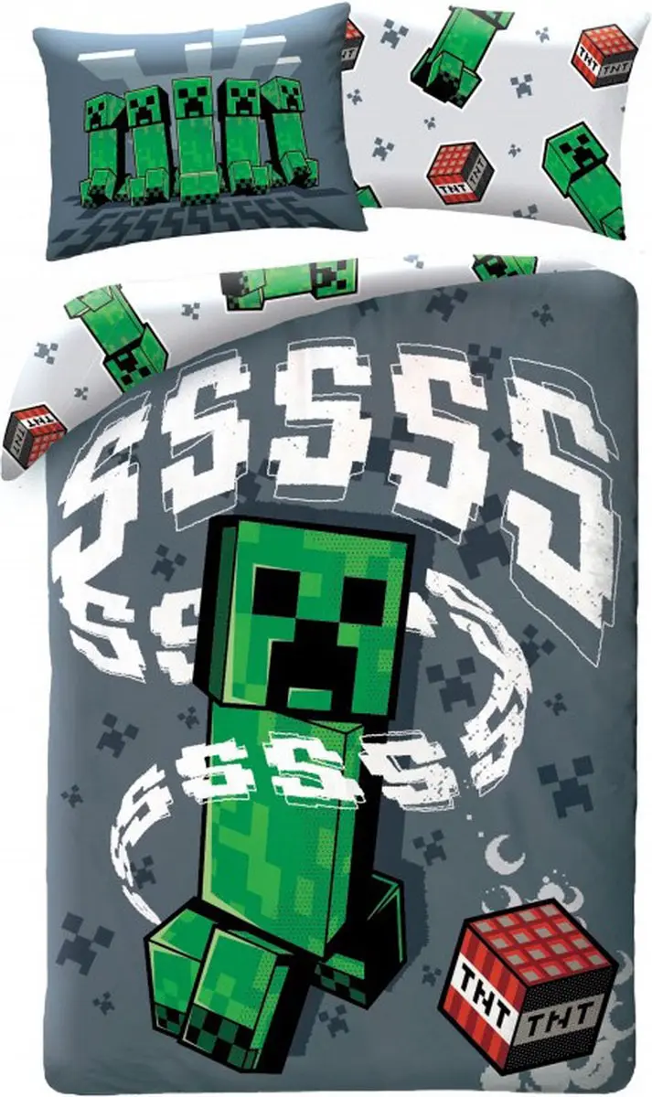 Minecraft Dekbedovertrek TNT- 140 x 200 cm