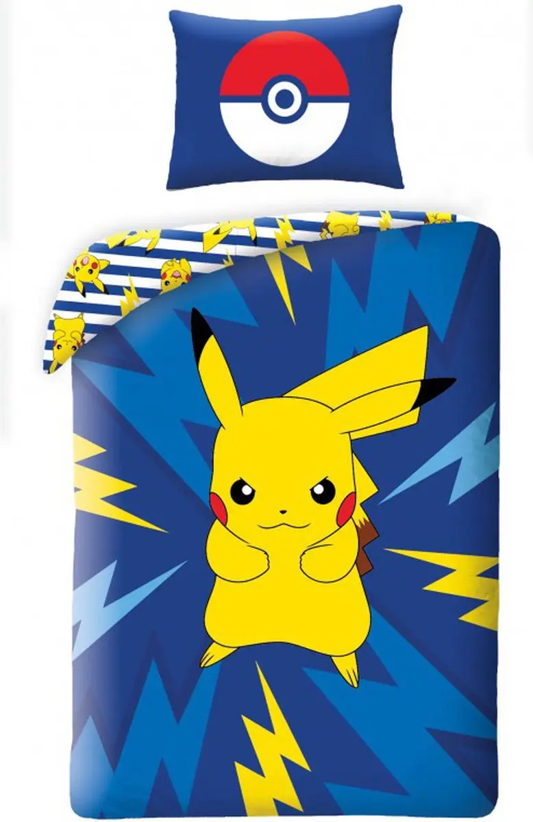 Pokémon Power Dekbedovertrek 140x200cm - Blauw - 1 Kussensloop - afbeelding 3 van 3