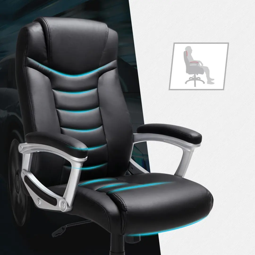 Songmics Ergonomische Bureaustoel - Zwart - afbeelding 6 van 6