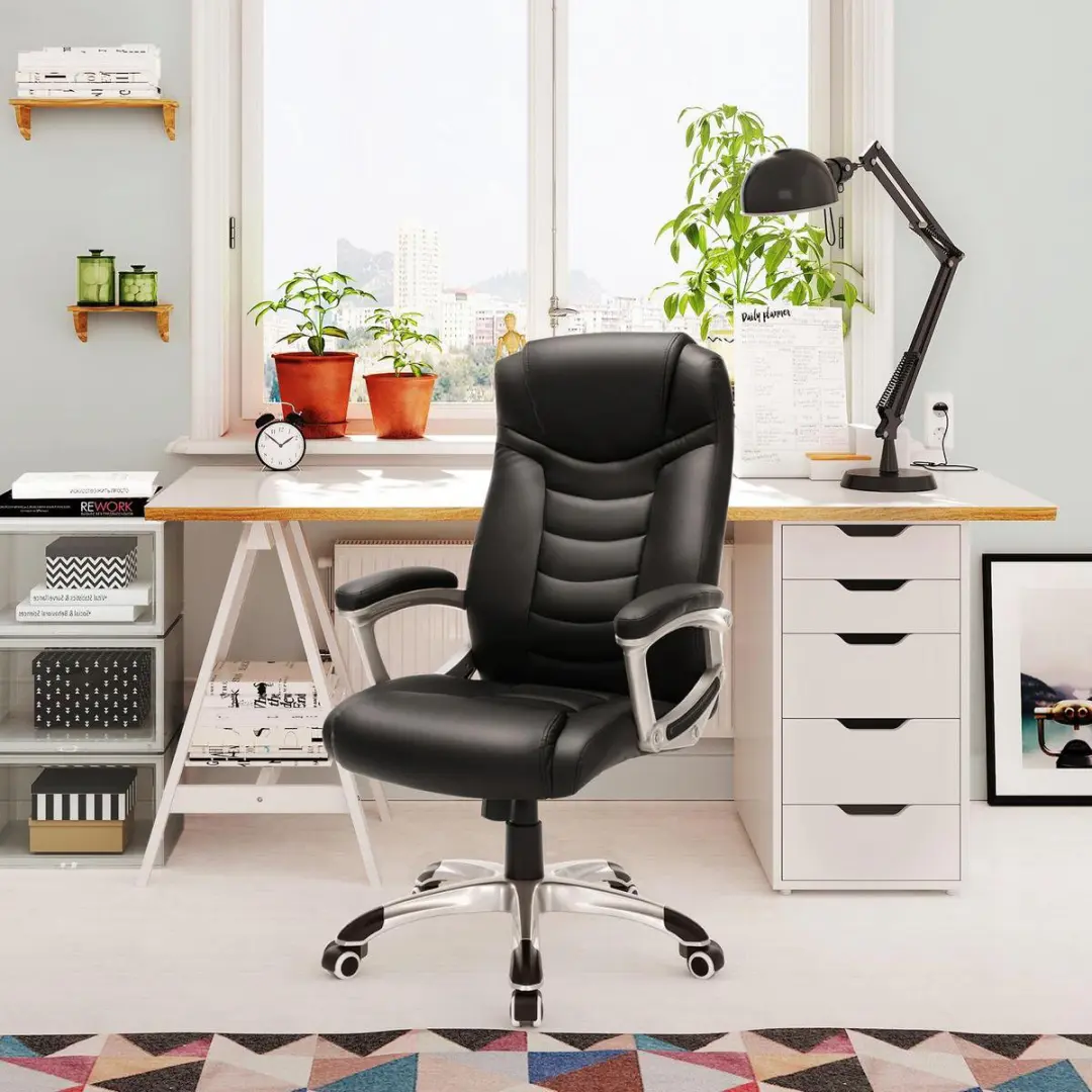 Songmics Ergonomische Bureaustoel - Zwart - afbeelding 2 van 6