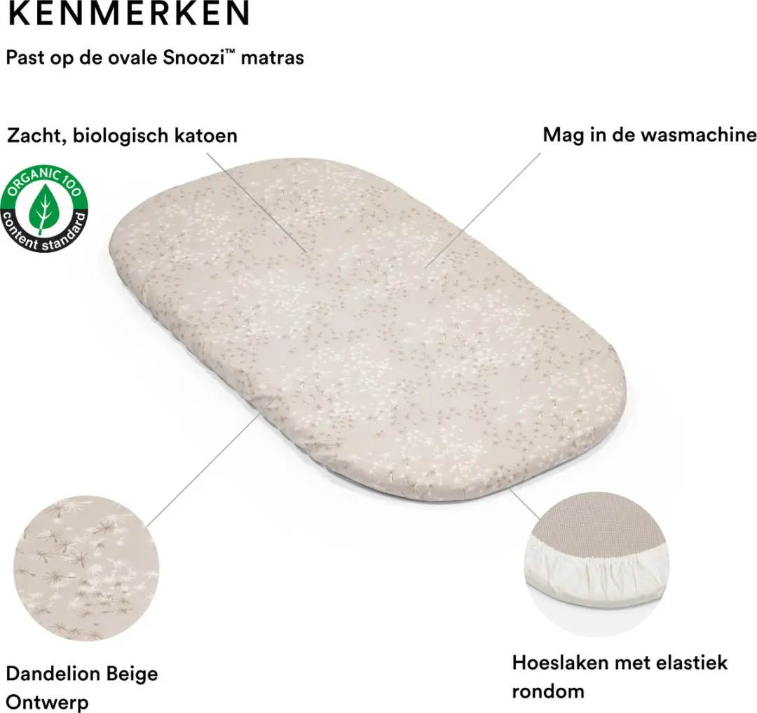 Stokke Snoozi Hoeslakens Junior - 2 Stuks - Vanilla Dandelion