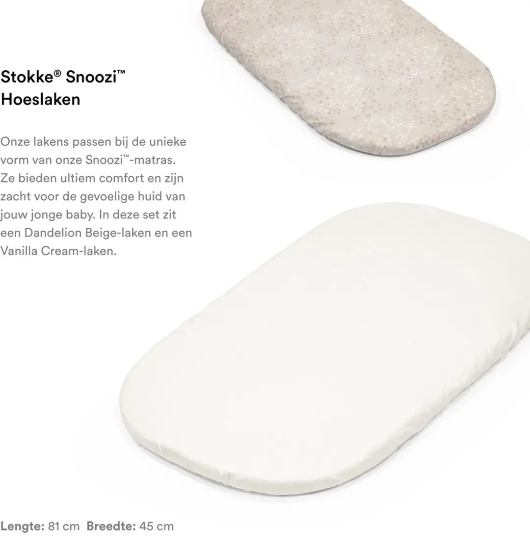 Stokke Snoozi Hoeslakens Junior - 2 Stuks - Vanilla Dandelion