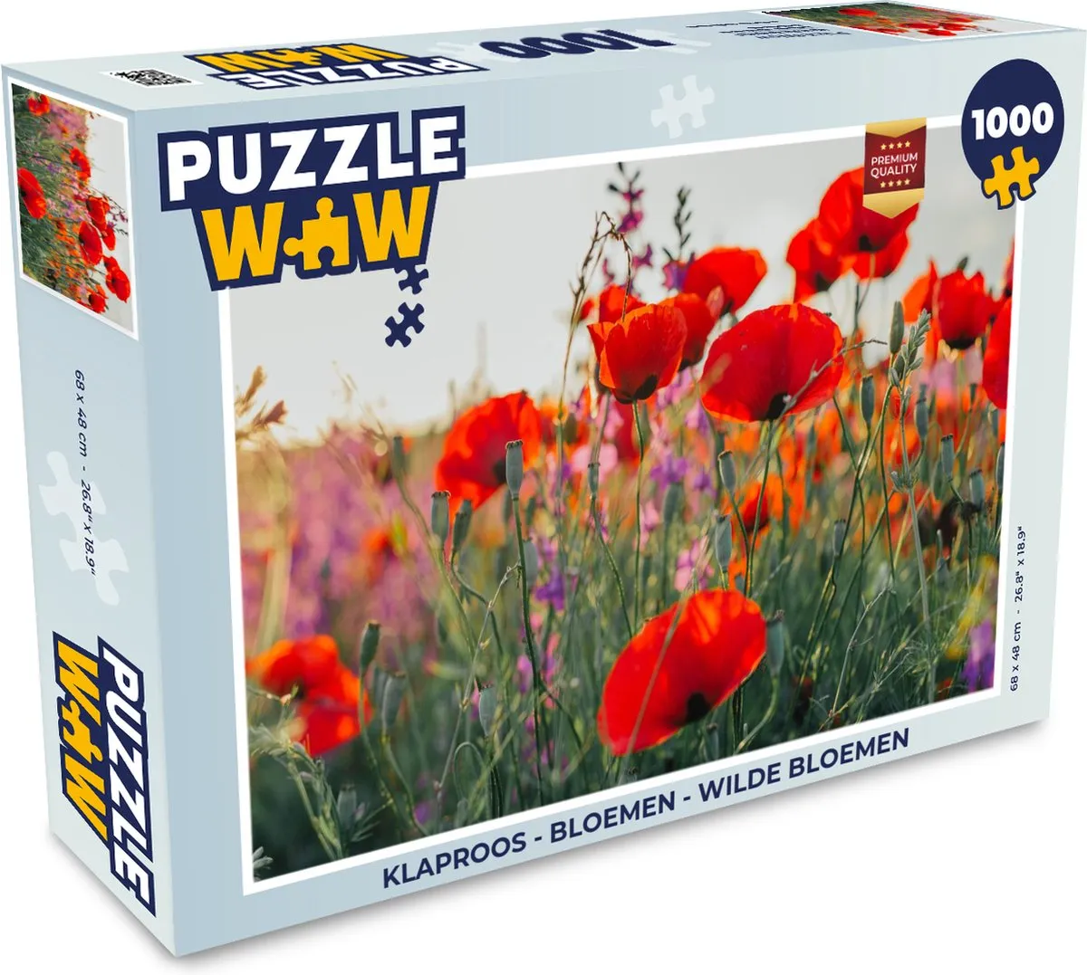 PuzzleWow Klaproos Legpuzzel 1000 Stuks - Multicolor
