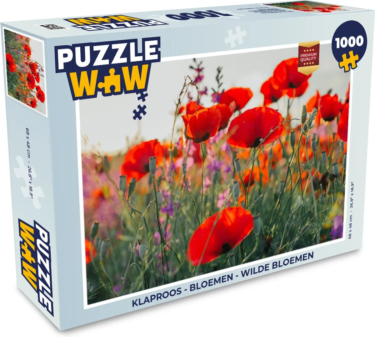 PuzzleWow Klaproos Legpuzzel 1000 Stuks - Multicolor